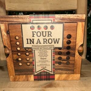 Handcrafted Wooden Four in a Row Game